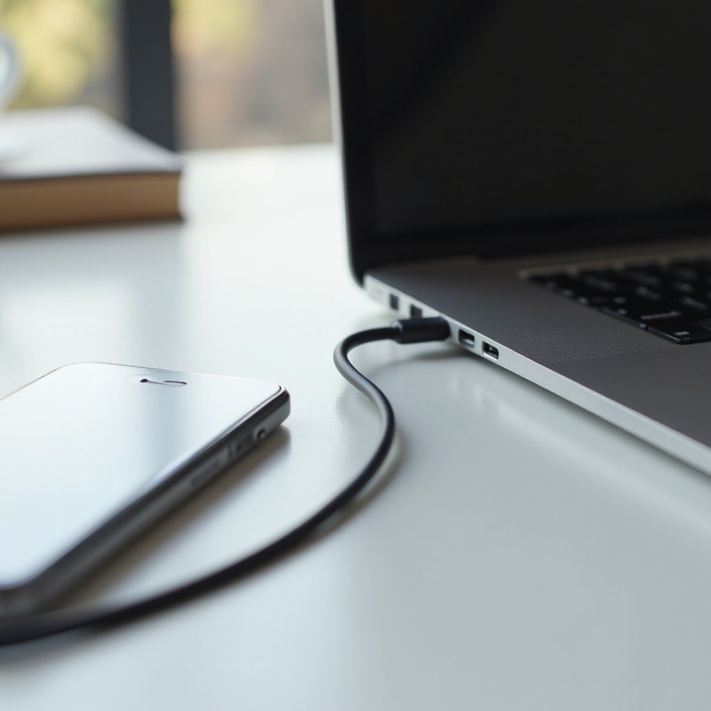 můžu připojit svůj iPhone k mému MacBooku pomocí kabelu