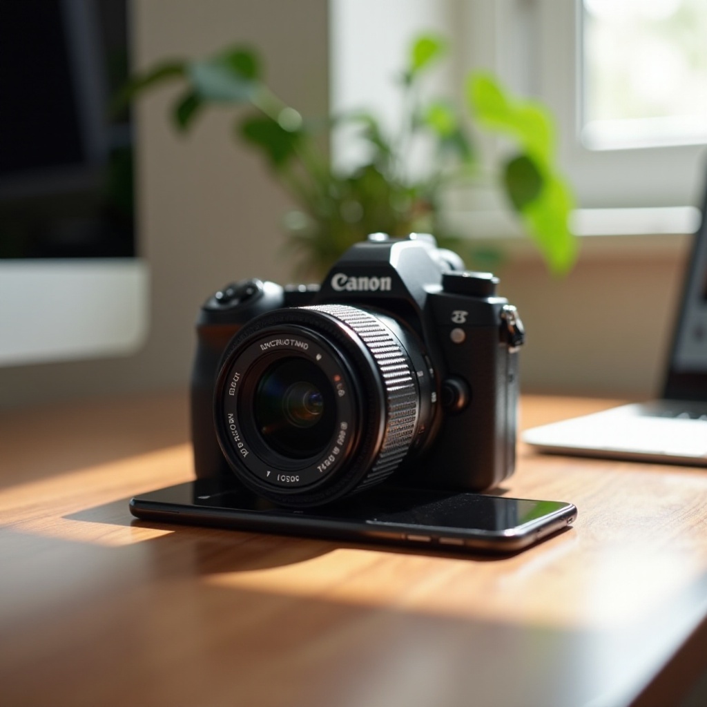 DSLR fotoaparát, který se připojuje k iPhone