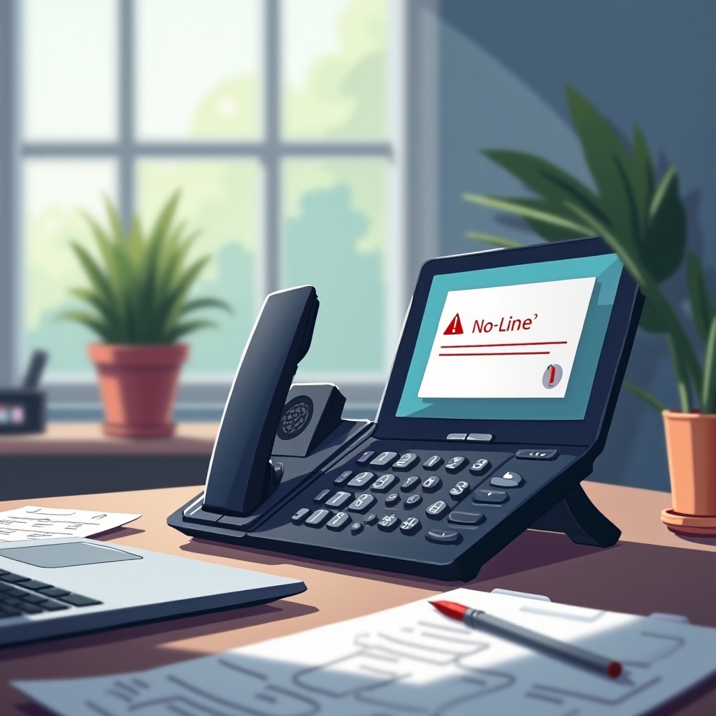 vtech phone shows no line