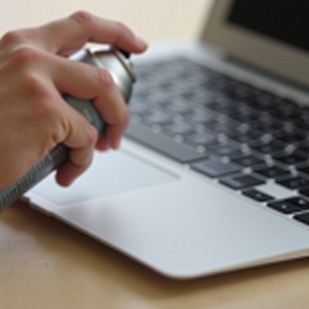 как да почистите MacBook Air с въздушен прахосмукач