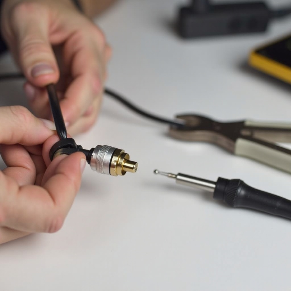 how to repair broken rca connector for backup camera