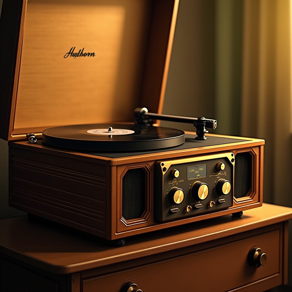 vintage style best record player with speakers